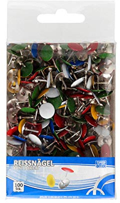 TTOP OFFICE Punaise Assortie - Lot de 200 - Métal - Simple - Couleur Assortie