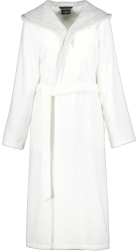 Cawö Home Bademäntel Damen Kapuze Classic 4345 weiß-silber - 607 S
