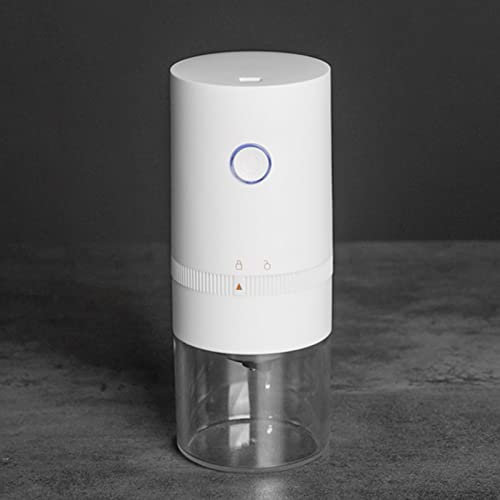 Flatware USB Coffee Grinder, Stainless Steel Burr Mill, Electric Coffee Grinde for Drip, Percolator, French Press (Color : White)