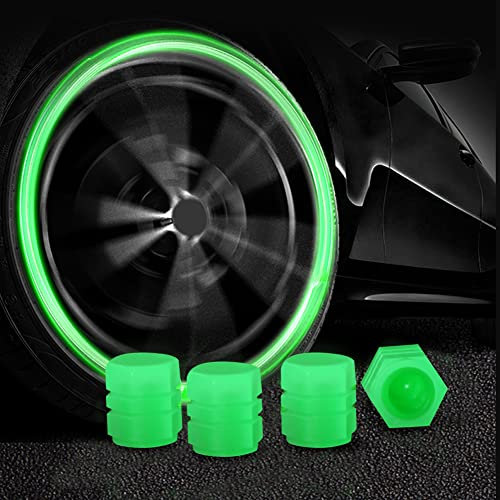 8 Stück Beleuchtete Autoreifen Ventilkappen, Ventilkappen Kunststoff Fluoreszierende Reifenventilkappen Leuchten im Dunkeln Universal Autoreifen Glühen Ventil Stem Cover für Auto, Motorräder, Fahrrad