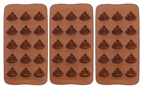 Operitacx Silikon Backform Poop 3Er Set Mit 15 Mulden Lustige Eiswürfelform Und Dessertform Für Schokolade Pudding Fondant 8.3X4.3X0.6 Zoll Lebensmittelecht Mikrowellen- Und Spülmaschinengeeignet