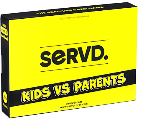 SERVD - Kids Vs Parents - The Hilarious Real-Life Card Game for Families | The Ultimate Gift for Christmas & Game Nights | Unique Family Strategy Game for Kids, Teens, Parents & Whole Family