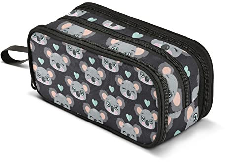 Mnsruu Großes Federmäppchen mit Koala-Gesichtern, tragbar, Bürobedarf, Make-up-Tasche für Mittelschule, Studenten, Mädchen, Jungen, mehrfarbig, Einheitsgröße, Taschen-Organizer