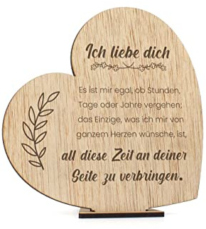 CONTRAXT Karte Liebe Dich Grußkarten Holzkarten Hochzeit Liebeskarten Frau Mann Geburtstagskarte Freundin Geschenkkarte Postkarte Holz Karte