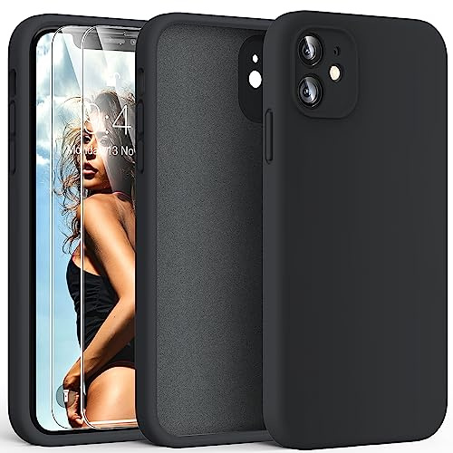 HATOSHI für iPhone 11 Hülle, Silikon Anti-Rutsch Kratzfestes Stoßfest Handyhülle für iPhone 11 Schutzhüll, Schwarz