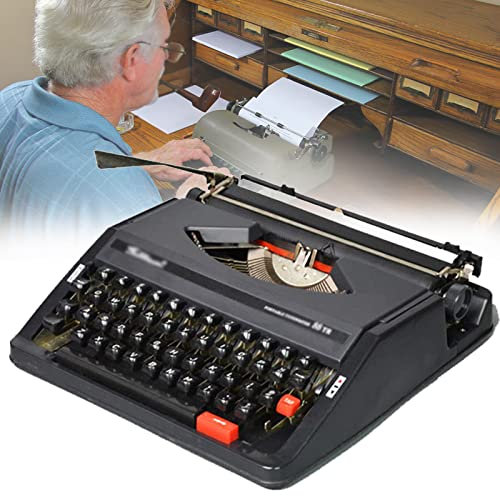 Retro Schreibmaschinen,Vintage Finish Antike Schreibmaschine,Alte Maschinen-Schreibmaschine,FüR Notizen Oder Briefe Oder Kreatives Schreiben,Tragbar Und Einfach Zu Bedienen,Black