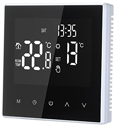 Matybobe Smart Thermostat Digital Temperature Controller Weekly Circulation Programmable Electric Underfloor Heating with Large LCD Screen for Home School Office Hotel 16A (Not Wi-Fi Type)
