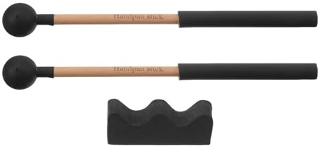 VICASKY 2 Mazos de Instrumentos de Lengüeta Mangos de Madera y Cabezas de Goma, Diseño Versátil y Cómodo para Practicantes y Niños Bateristas