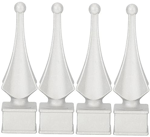 Veemoon 4 Pièces Couvertures De Clôture Fleurons De Clôture Fleuron De Clôture De Jardin Décoration De Clôture De Jardin Capuchons De Poteau 6x6 Métal Poteau De Clôture Alliage D'aluminium