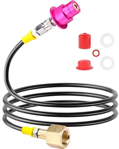 CO2 Quick Adapter with 60in High-pressure Hose, CO2 Quick-Connect Compatible with Duo/Terra/Art/E-Duo/Crystal 3.0/GAIA Soda Maker, CGA320 Valve for Large CO2 Tank