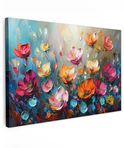 MuchoWow© Bilder Groß XXL Wohnzimmer Deko Modern Wandbild Kunstdruck | 120x80 cm - Leinwand Bild Schlafzimmer über Bett Room Decor Geschenke Mohnblumen - Blumen - Kunst - Botanisch