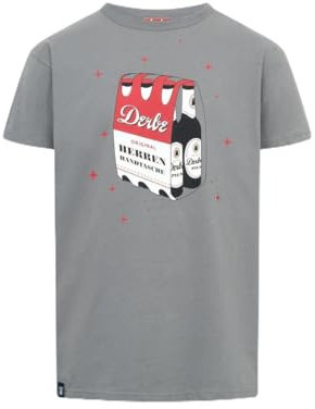 derbe Hamburg M-04-TS-HERRENHANDTASCHE ROT-WEIß Herren T-Shirt, Größe:XL, Farbe:Lava Smoke