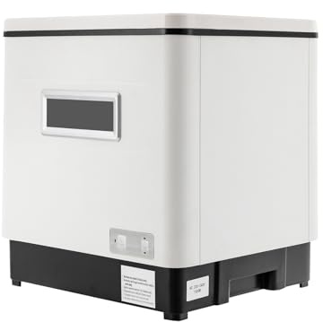 1500W Edelstahl Geschirrspüler 60L Mini Spülmaschine Tischgeschirrspüler freistehen 220V 304 Edelstahl Geschirrspüler Spülmaschine für kleine Küchen Weiß Mit Flexiblem Besteckkorb