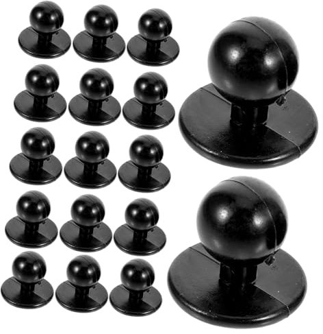 VILLFUL 100 Stück Kochanzug Knöpfe Kunststoff Mittel Schwarz 11mm Kopf 18mm Basis Selbstgemacht Nähknöpfe Für Küchenkleidung Restaurant Hotel