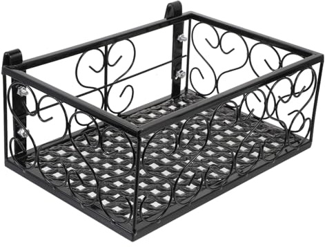 TOYANDONA 1 Set Metal Iron Balcony Hanging Flowerpot Shelf Railing Planter Holder for Outdoor Fence and Succulent Plants Display Sturdy and Easy to Move