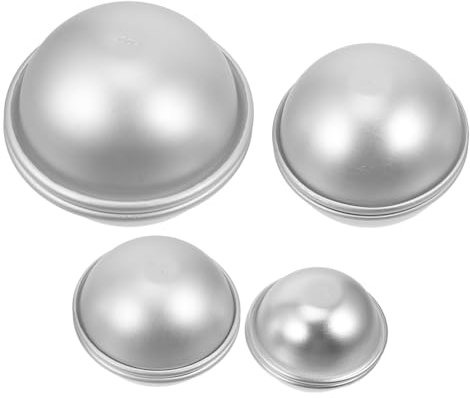 HOODANCOS 4paare Halbkugel Badesalzkugel Form Aus Aluminiumlegierung Halbrunde Kuchenform Wiederverwendbar Für Diy Seifen Und Badekugeln Stabile Backzubehör