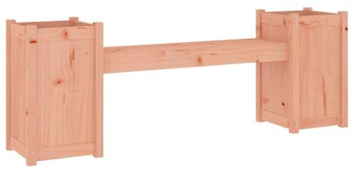 ULUYYUC Banc de cuisine, de balcon, d'extérieur, avec pots de fleurs, en bois massif de douglas, 180 x 36 x 63 cm, pour jardin, balcon, parcs, terrasse
