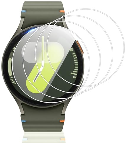 Vauki 4 Pezzi Vetro Temperato per Samsung Galaxy Watch 7 6 5 4 44mm, Durezza 9H Pellicola Protettiva, Antigraffio Senza Bolle Ultra HD Chiaro Installazione Facile Sensibile al tocco Vetrino Protezione