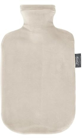 Fashy Wärmflasche 2,0 L mit Flauschbezug, Beige