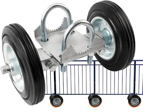Rolling Gate Wheels - Heavy Duty Rubber Plate Caster, Metal Rubber Wheel Carrier | 600 Lb Load Capacity, Sliding Gate Hardware Accessories For Driveway Fence Doors, Chain Link Gate Smooth Roll