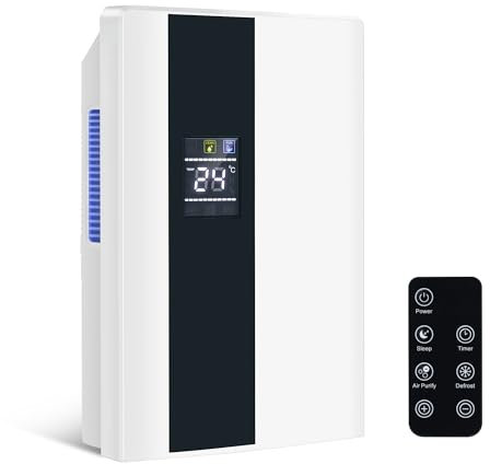 CITYBEE Luftentfeuchter Elektrisch Kompakt Mobil - 2000ml Dehumidifier & Raumentfeuchter Klein - für Keller & Schlafzimmer - Fernbedienung 24 h-Timer UV-Reinigung Schlafmodus