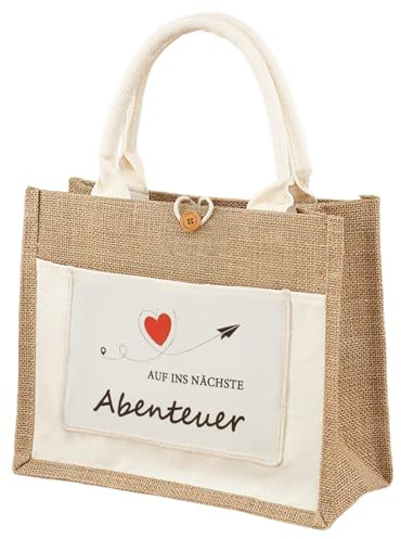 anyts Abschiedsgeschenk Kollegin,Abschied Jutebeutel Auf Ins Nächste Abenteuer Jute Tote Bag, Reise Einkaufstasche Abschied Geschenk für Kollegin, Freunden, Piloten, Reisende,Abschiedsgeschenk