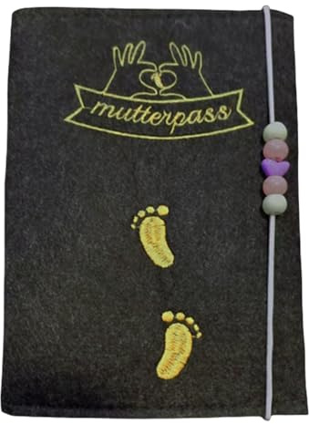 Funda protectora de fieltro para certificado de maternidad con bolsillo para fotos de hospital alemán para guardar registros de embarazo