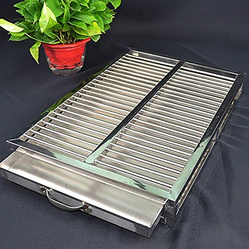 Vasino portatile in acciaio inox, per interni ed esterni, lettiera per cani di piccola e grande taglia, soluzione ideale per il bagno per casa e balcone (50 x 35 x 7,5 cm)