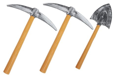 KOMBIUDA Set 3 Pezzi Picconi e Pala di Schiuma per Costume Halloween, Accessori di Scena per Cosplay e Spettacoli Teatrali, Oggetti di Plastica Leggeri e Resistenti per Feste di Carnevale