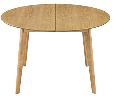 Miliboo - Tavolo da Pranzo Design Rotondo allungabile Quercia Leena