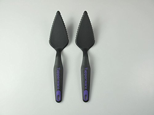 TUPPERWARE Tårtstycke till hands (2) svart-lila TOP-tårtspade D163 lyftare P 23283