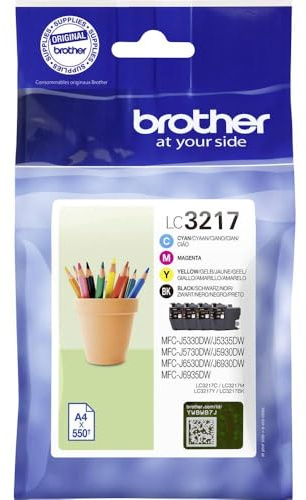 Brother LC-3217 Tintenpatronen Value Pack mit Mehrfarbig (Schwarz, Cyan, Gelb und Magenta)
