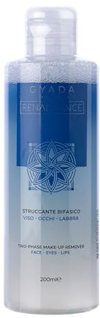 GYADA COSMETICS, Struccante Bifasico, Rimuove anche il Trucco Waterproof, Rende la Pelle Morbida ed Elastica, non Unge e non Irrita, a Base di Aloe, 200 ml, 1