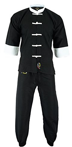 Playwell Elite Kung Fu Microfiber Ultra Light Uniform Black/White: Adults (3/160cm)