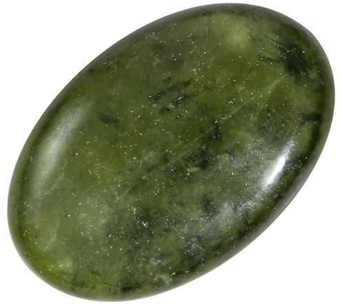 Nupuyai Grüner Jade Stein Handschmeichler Edelstein Massage Heilstein | Edelstein Handschmeichler, Ovaler Trommelstein&Taschenstein, Reiki Energiestein für Massage, Gua Sha, Meditation&Dekoration