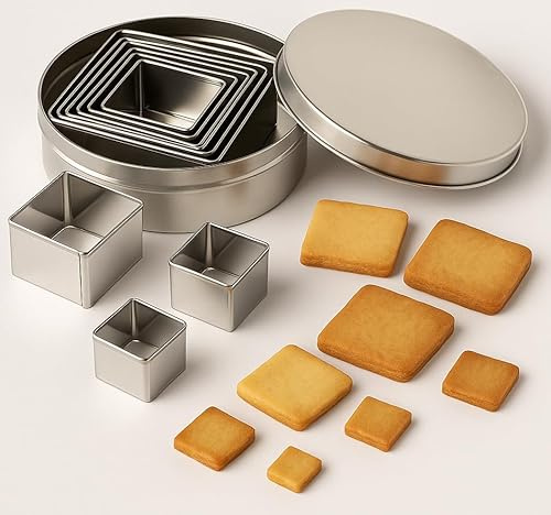 Graziano Lot de 6 emporte-pièces en acier carré, 200 g