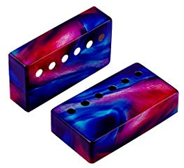 Alnicov 2-teilige Humbucker-Tonabnehmerabdeckungen 50/52 mm Halsbrücken-Tonabnehmerabdeckungen für E-Gitarrenteile Buntes Blau