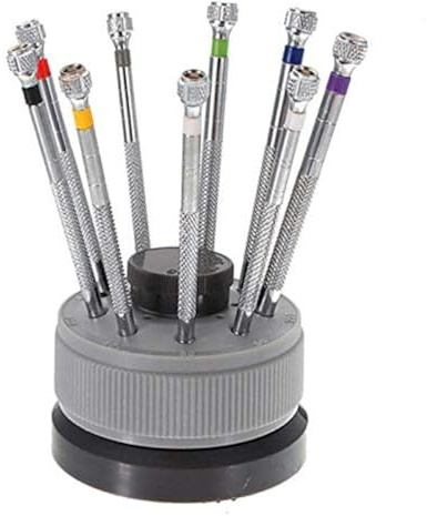 LLF New 9 pcs Precision Watch Flat Blade Slotted Screwdriver Set Watchmakers Tools