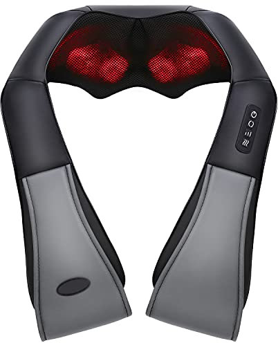 Neck Massager Shiatsu Back Shoulder Massager with Heat and Deep Tissue Kneading Massage Adjustable Intensity for Office Home Car