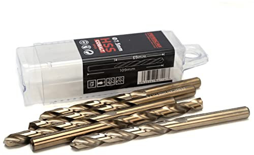 Ferrcan Punte per metallo HSS DIN338 M35 5% cobalto per forare in acciaio inox, ferro e altri metalli (confezione da 5 pezzi per misura) (7.5mm)