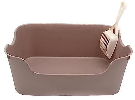 JISADER Bac à litière pour Chat Pot pour Chat Toilette Bassin de Voyage Portable Anti-éclaboussures Facile à Nettoyer pour Lapin Bac à Sable pour Chat, CAFÉ