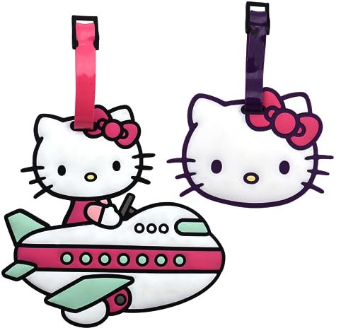 Hello Kitty Gepäckanhänger 2er Set, Niedlicher & Stylischer Gepäckanhänger für Kinder