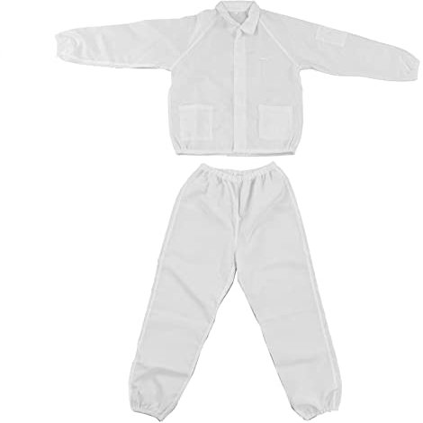 Tuta Lavoro Protettiva, Tuta Protettiva Lavoro Protettiva per il Corpo in Poliestere Antistatico, Design Bianco Diviso per, Proteggi Schermo per Smartwatch (M)