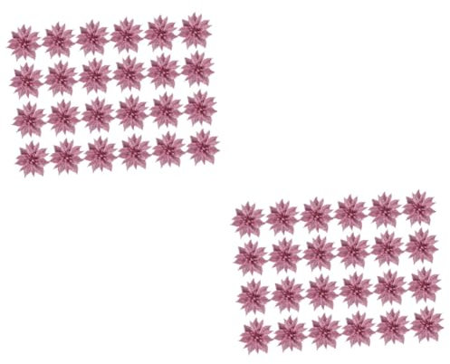 IMIKEYA Weihnachtsstern Bast 48 Stück Weihnachtsblumen Christbaumschmuck Blumen Grau Weihnachtsdekoration Floristik Zubehör Weihnachtsbaum Basteln Dekoration Goldpulver Blitz Zubehör