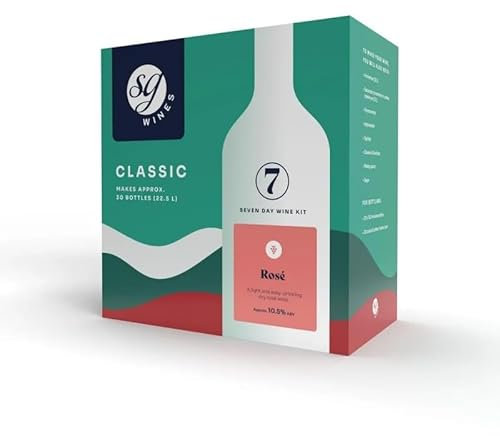 DIAH DO IT AT HOME SG (Formerly Known as Solomon Grundy) Classic - Rose - 30 Bottles Wine Making Kit and Airlock Home Brew Set