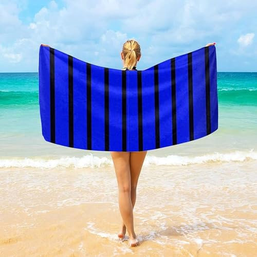 okoikfc 3D Strandtuch 80x160 cm Blau Badetuch Groß Blau Microfaser Handtücher Weich Schnell Trocknen Strandhandtuch Herren Frauen Badetücher, Strandtücher Strandlaken Handtuch A1683