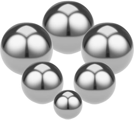 Relaxdays Gartenkugeln, Edelstahl, 6er Set, Ø 6, 9, 12 cm, Dekokugeln für Garten, spiegelpoliert, schwimmend, Silber