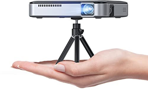 Yoton Proiettore Mobile DLP Mini Silenzioso Home Cinema Portatile 1080P Supporto 150ANSI Batteria Incorporata Ricaricabile Ad Alta Capacità HDMI/PS5/TV