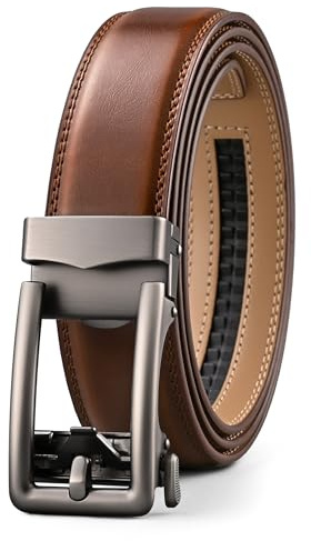 KUULIMEE Gürtel Herren,Ratsche Ledergürtel Für Herren Anzug Business Jeans,Breit 35mm
