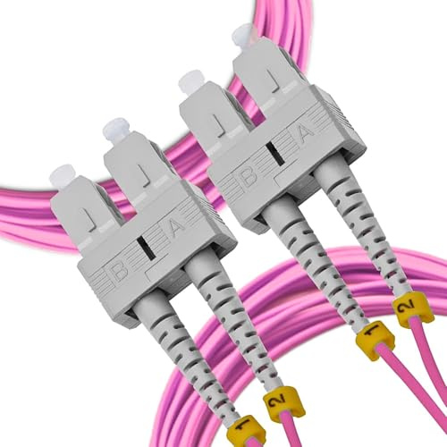 digitX Cavo fibra ottica, Multimode Duplex OM4, Patch Cord, 50/125 (SC/SC, Viola, 1M)